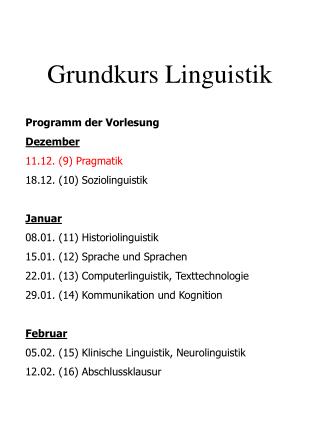 Grundkurs Linguistik