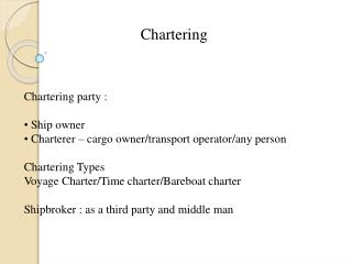 Chartering