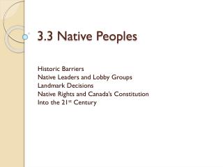 3.3 Native Peoples
