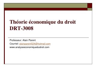 Théorie économique du droit DRT-3008