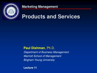 Marketing Management Products and Services