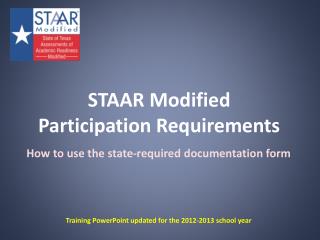 STAAR Modified Participation Requirements