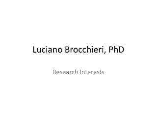 Luciano Brocchieri, PhD