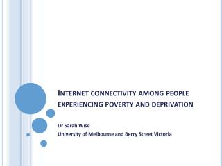 Internet connectivity among people experiencing poverty and deprivation