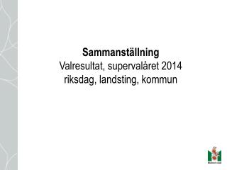 Sammanställning Valresultat, supervalåret 2014 riksdag, landsting, kommun