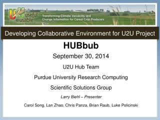 Developing Collaborative Environment for U2U Project