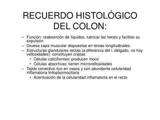 RECUERDO HISTOLÓGICO DEL COLON: