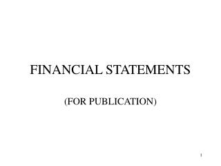 FINANCIAL STATEMENTS