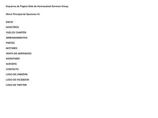 Esquema de Pagina Web de Aeronautical Services Group Menú Principal de Opciones #1 INICIO