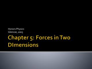 Chapter 5: Forces in Two DImensions