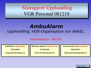 Slutrapport Upphandling VGR Personal 081218