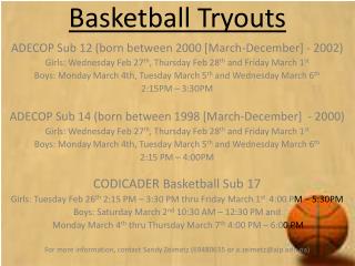 Basketball Tryouts