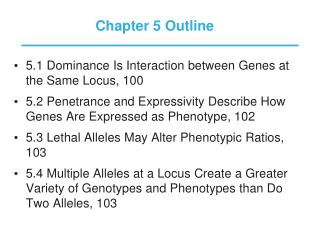 Chapter 5 Outline