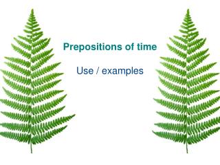 Prepositions of time