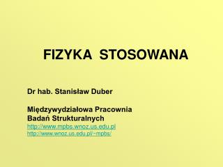 FIZYKA STOSOWANA