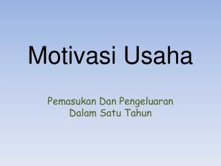 Motivasi Usaha