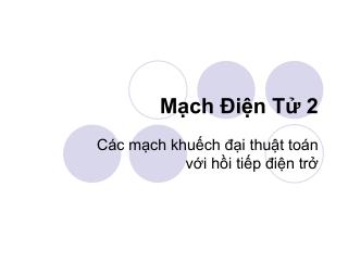 Mạch Điện Tử 2