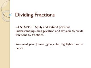 Dividing Fractions