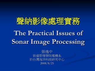 The Practical Issues of Sonar Image Processing