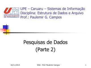 Pesquisas de Dados (Parte 2)