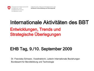 Internationale Aktivitäten des BBT