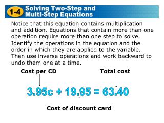 3.95c + 19.95 = 63.40