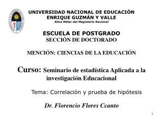 Tema: Correlación y prueba de hipótesis
