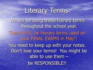 Literary Terms