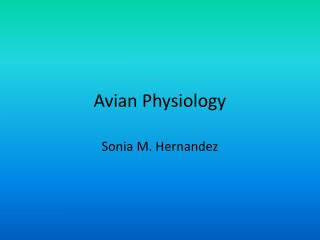 Avian Physiology