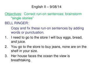 English II – 9/08/14