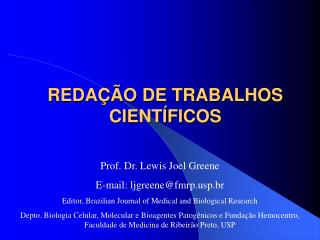 REDAÇÃO DE TRABALHOS CIENTÍFICOS