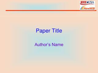 Paper Title