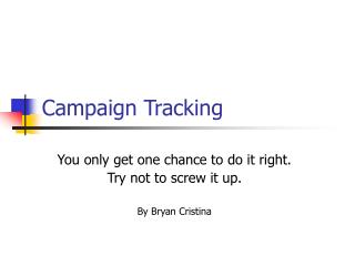 Campaign Tracking