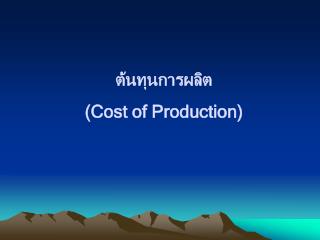 ต้นทุนการผลิต ( Cost of Production )