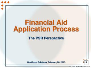 Financial Aid Application Process