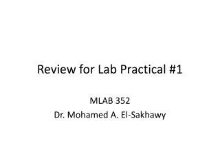 Review for Lab Practical #1