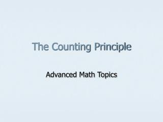 The Counting Principle