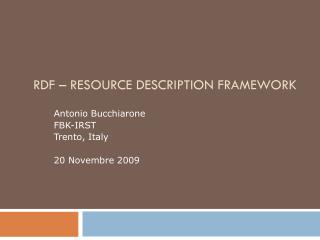 RDF – Resource Description Framework