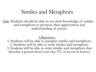 Similes and Metaphors