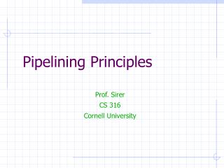 Pipelining Principles