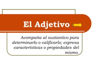 El Adjetivo