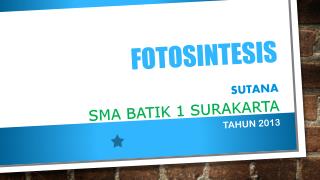 FOTOSINTESIS