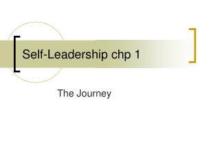 Self-Leadership chp 1