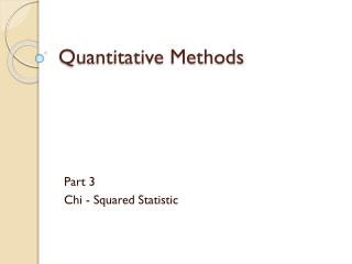 Quantitative Methods