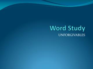 Word Study