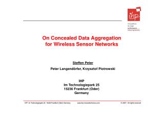 On Concealed Data Aggregation for Wireless Sensor Networks