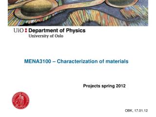 MENA3100 – Characterization of materials