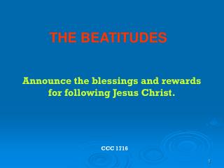 THE BEATITUDES