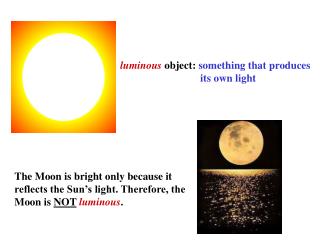 luminous object: something that produces its own light