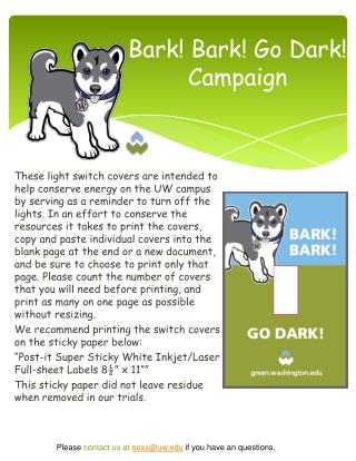 Bark! Bark! Go Dark! Campaign